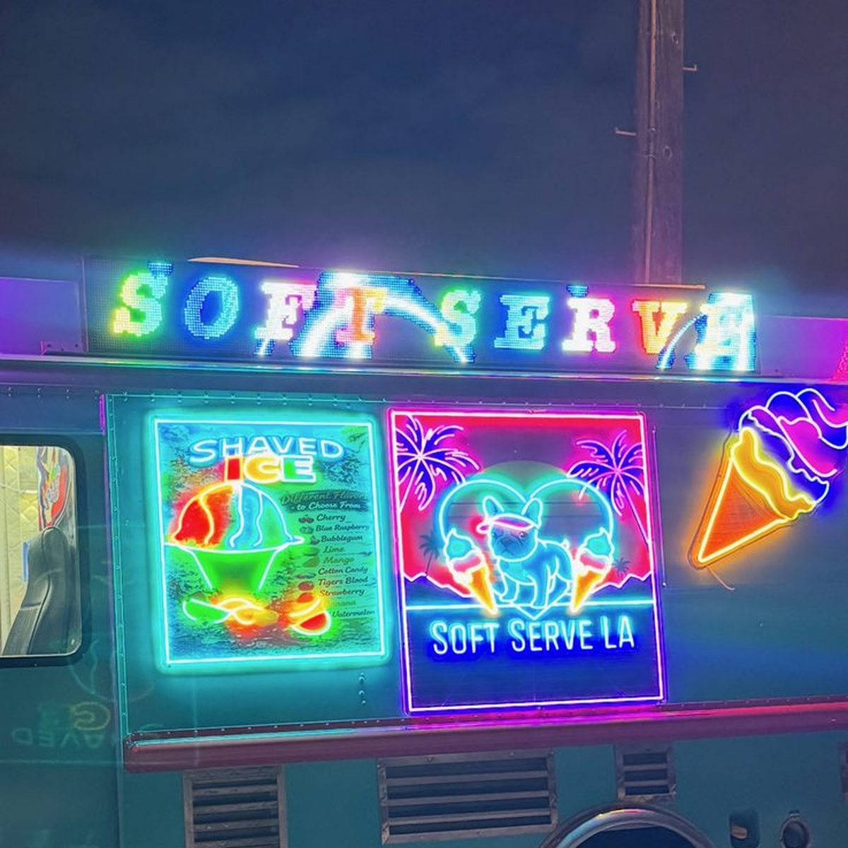 Shaved ice in vibrant colors