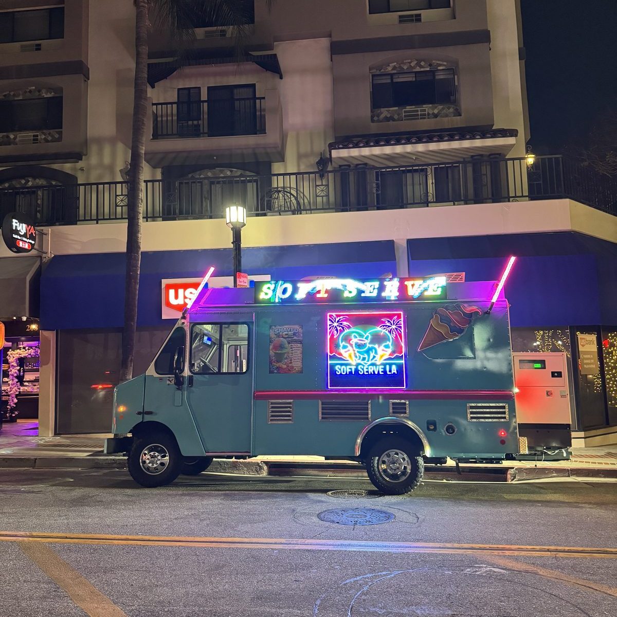 Truck rolling into a celebration
